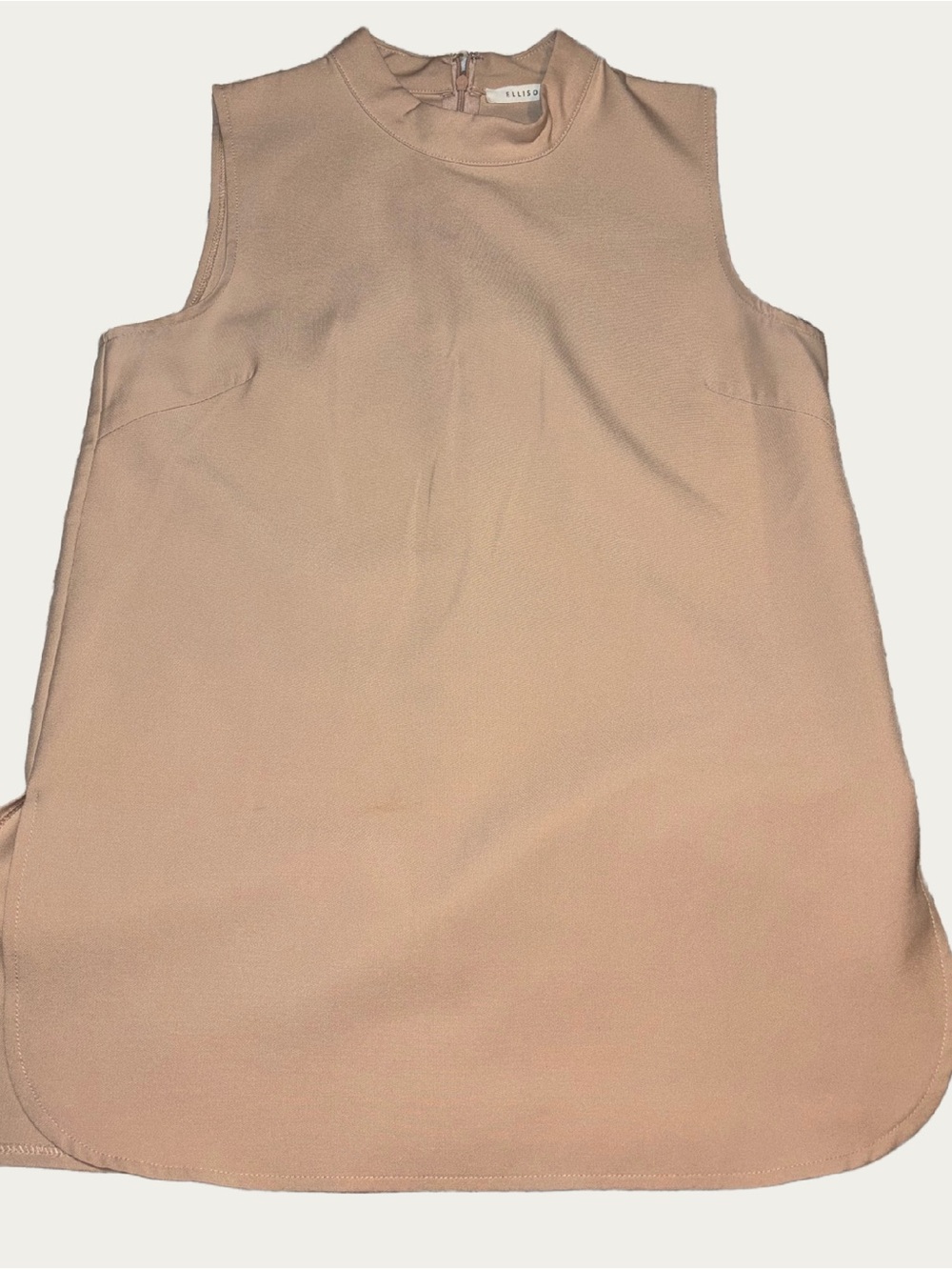 Ellison Neutral Blush Sleeveless Mock Neck Top